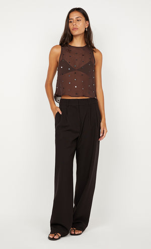 Bec + Bridge Arielle Shell Top | Dark Chocolate