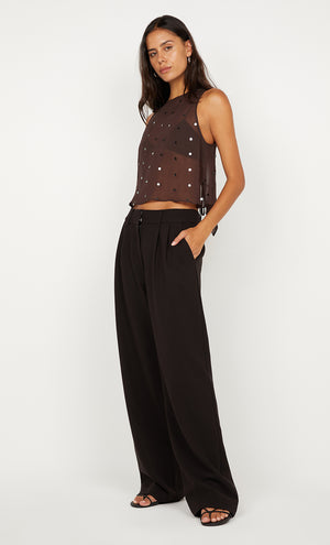 Bec + Bridge Arielle Shell Top | Dark Chocolate