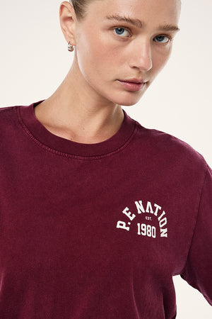 P.E Nation Swerve Tee | Washed Cabernet
