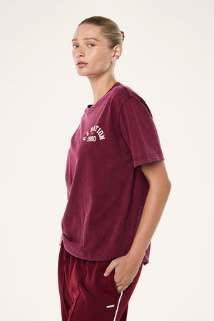 P.E Nation Swerve Tee | Washed Cabernet