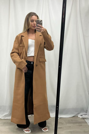 Chosen By Fifi & Annie The Carter Full Length Coat | Camel