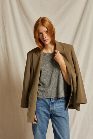 Perfect White Tee Harley Boxy Crew Tee | Heather Grey