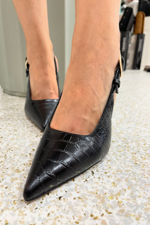 By Lana Wilkinson Phoebe Sling Back Heel | Black