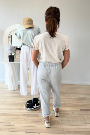 Perfect White Tee Johnny French Terry Sweatpant | Heather Grey || BEST SELLER / RESTOCKED