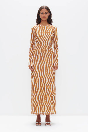 Ownley Carla Long Sleeve Dress | Tie Dye Stripe