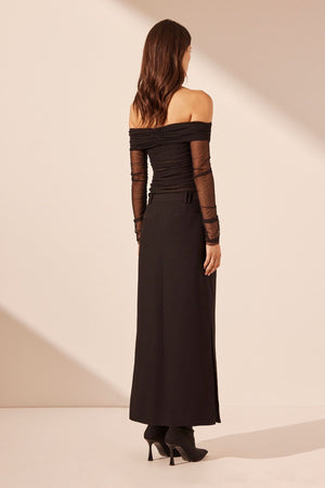 Shona Joy Irena Side Split Maxi Skirt | Black