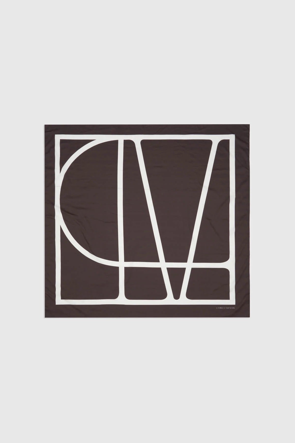 C&M Camilla & Marc Monogram Cotton Sarong | Chocolate/Cream