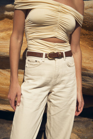 Status Anxiety Over And Over Belt | Tan/Gold