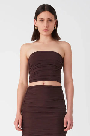 Misha Charlotte Mesh Top | Chocolate