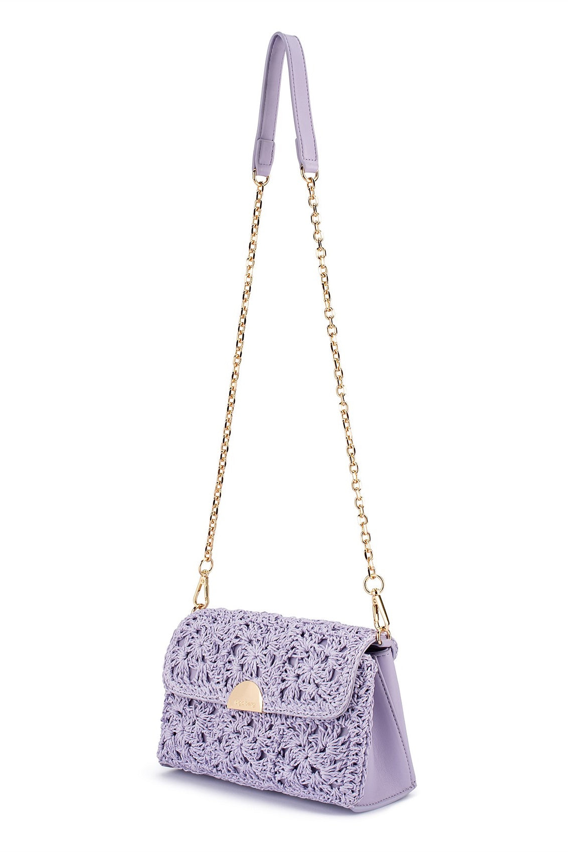 Olga Berg Millie Crocheted Shoulder Bag | Lilac