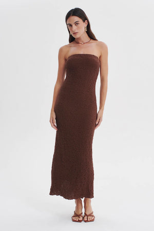 Ownley Petra Strapless Maxi Dress | Coffee