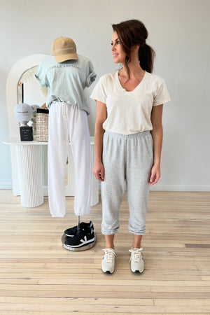 Perfect White Tee Johnny French Terry Sweatpant | Heather Grey || BEST SELLER / RESTOCKED
