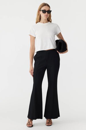 Bassike Viscose Twill Flared Pant | Black