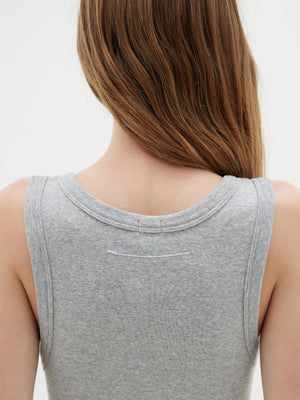 Bassike Slim Superfine Rib Tank II | Grey Marl