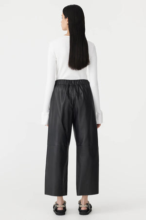 Bassike Contrast Cuff Rib Long Sleeve T.Shirt | White