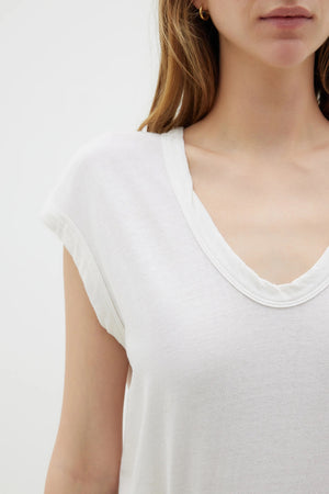 Bassike Scoop Neck Muscle Tank | White