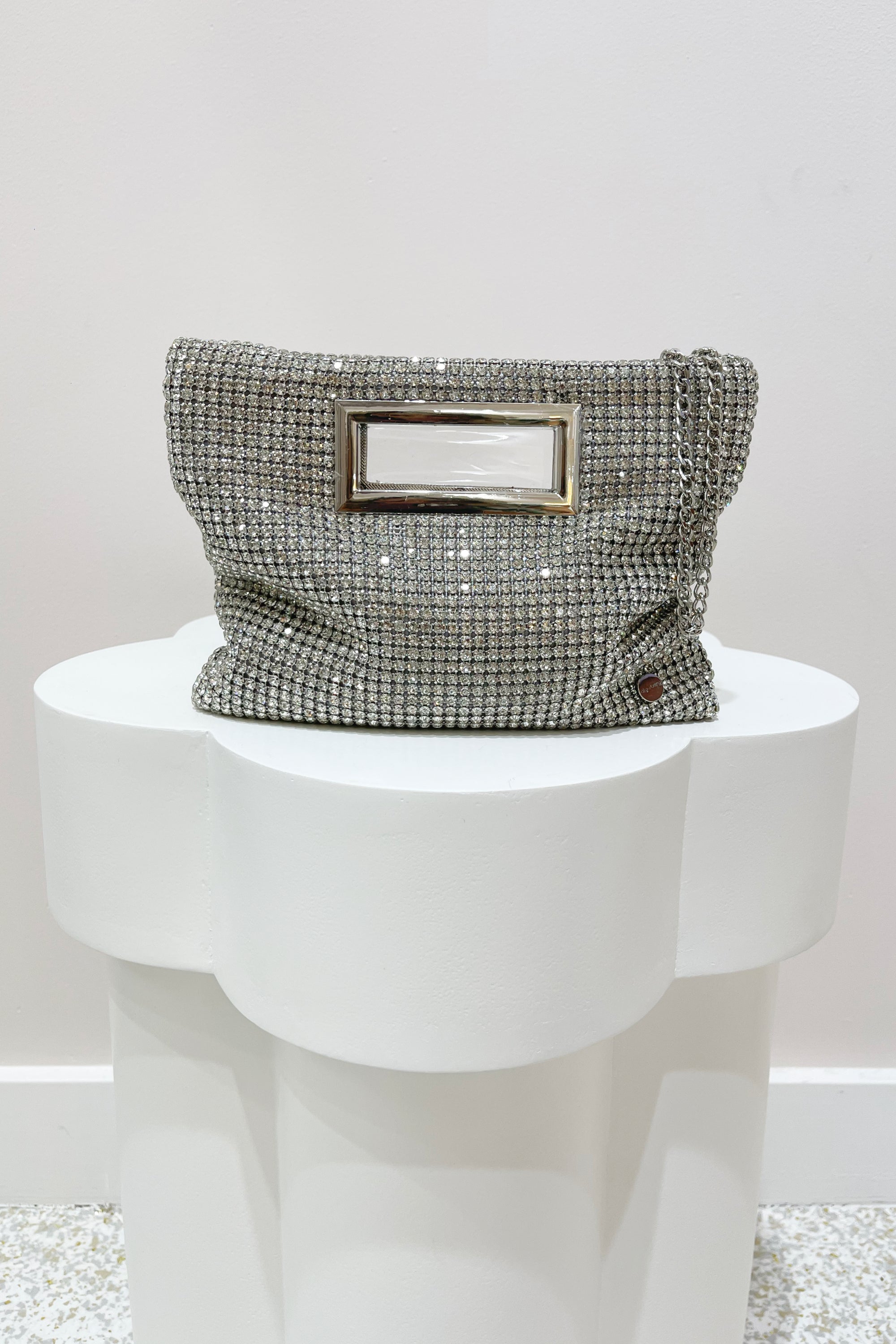 Olga Berg Rocco Crystal Grab Bag | Silver