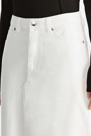 Ena Pelly Hatty Denim Maxi Skirt | Vintage White