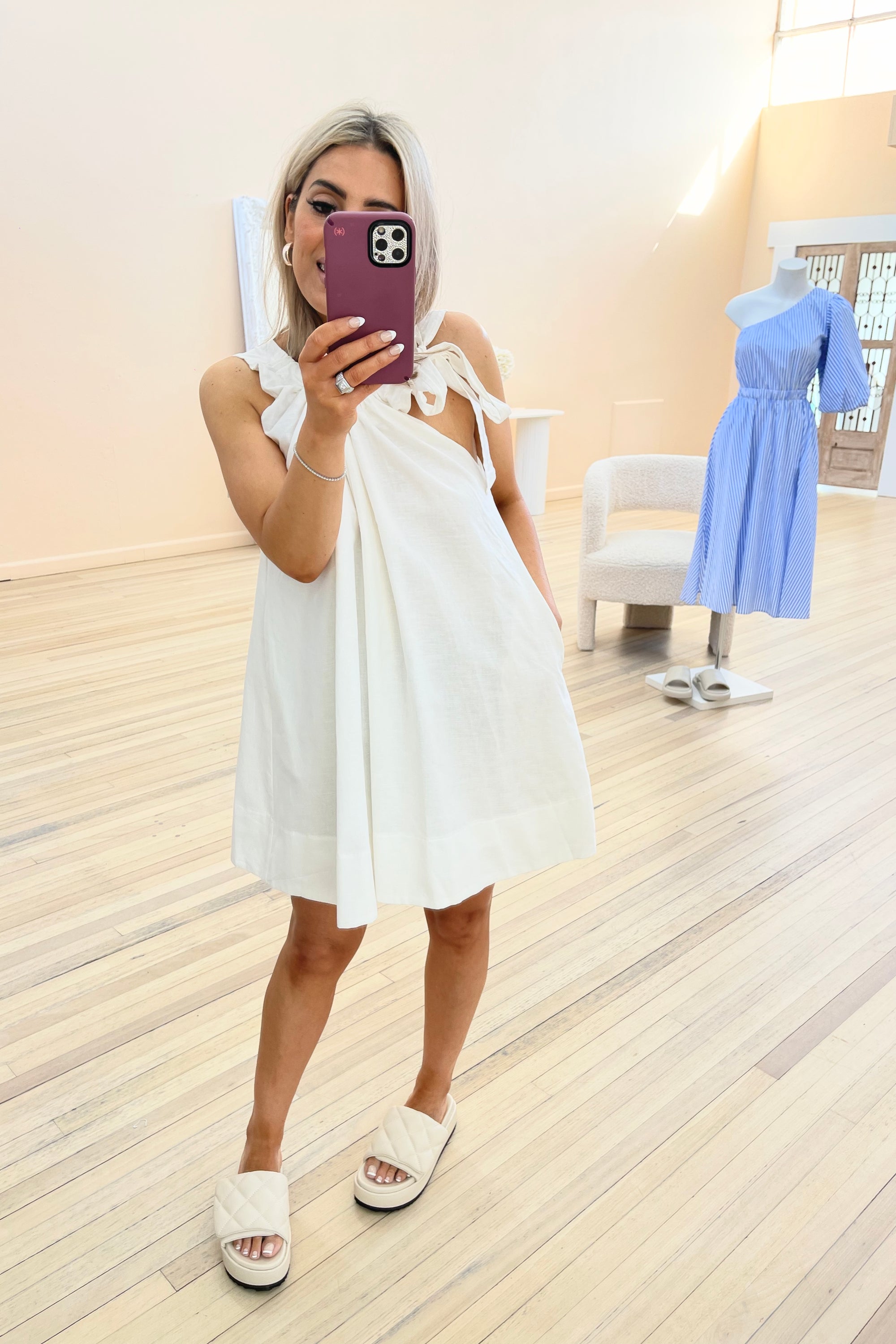 Chosen By Fifi & Annie The Bow Tie Mini Dress | White BEST SELLER RESTOCKED