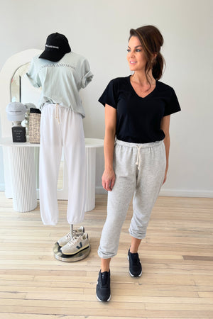 Perfect White Tee Johnny French Terry Sweatpant | Heather Grey || BEST SELLER / RESTOCKED