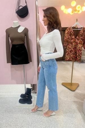 Hansen & Gretel Tyrell Jersey Top | Ivory