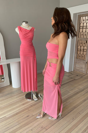 Bec + Bridge Iona Strapless Dress | Grapefruit Pink