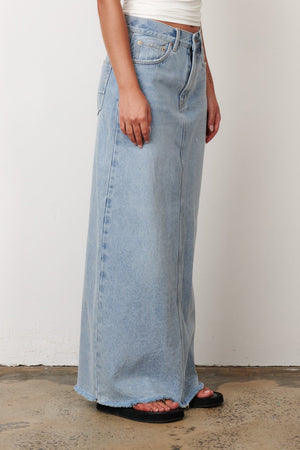 Bayse Brand Hudson Denim Maxi Skirt | Saltwater Blue