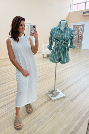 C&M Camilla & Marc Atlas Textured Tank Dress | Soft White