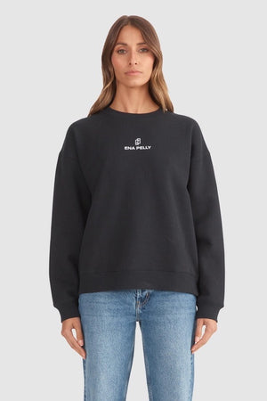 Ena Pelly Lexi Monogram Sweater | Black