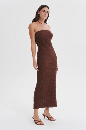 Ownley Petra Strapless Maxi Dress | Coffee