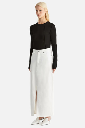 Ena Pelly Hatty Denim Maxi Skirt | Vintage White