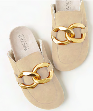 Walnut Blake Mule In Sand Suede