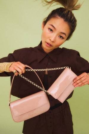 Dylan Kain The Baguette Patent Bag Fawn