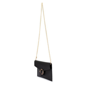 Olga Berg Tiana Buckle Trimmed Bag Black