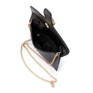 Olga Berg Tiana Buckle Trimmed Bag Black