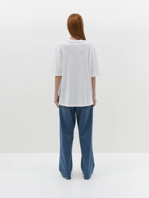 Bassike Slouch Boyfriend Short Sleeve T-Shirt White