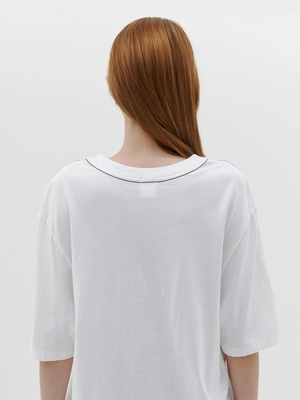 Bassike Slouch Boyfriend Short Sleeve T-Shirt White