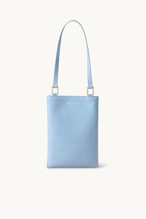 Dylan Kain The Ella Patent Phone Bag Cornflour/Light Gold