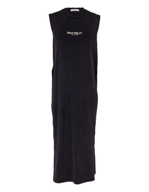 Ena Pelly Fine Print Muscle Tank Dress Vintage Black