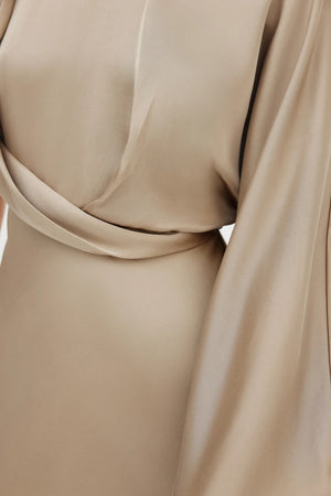 Significant Other Alessia One Shoulder Long Sleeve Dress | Latte