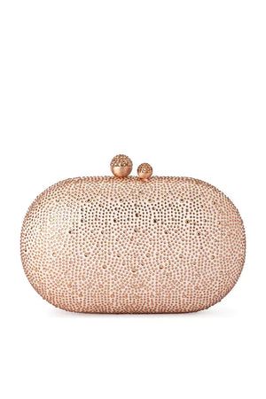 Olga Berg Bentley Hotfix Clutch | Rose Gold
