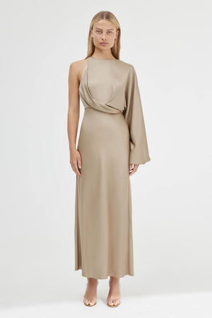Significant Other Alessia One Shoulder Long Sleeve Dress | Latte