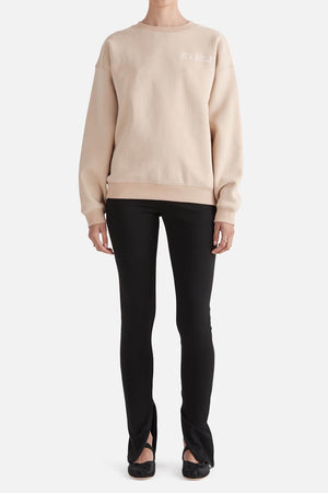 Ena Pelly Logo Relaxed Sweater | Camel
