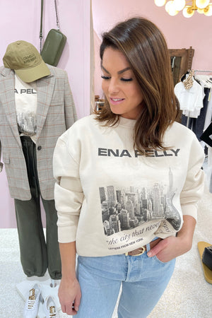 Ena Pelly Letters From NY Oversized Sweater | Parchment