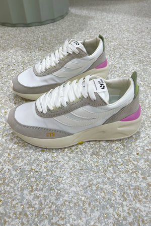 Superga 4089 Training 9TS Slim White Pink Vibrant Yellow