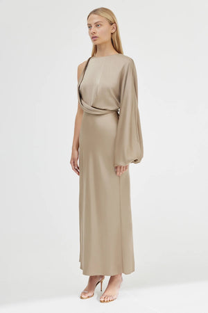 Significant Other Alessia One Shoulder Long Sleeve Dress | Latte