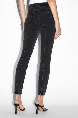 Ksubi Hi N Waisted Onyx Zip Denim Jean