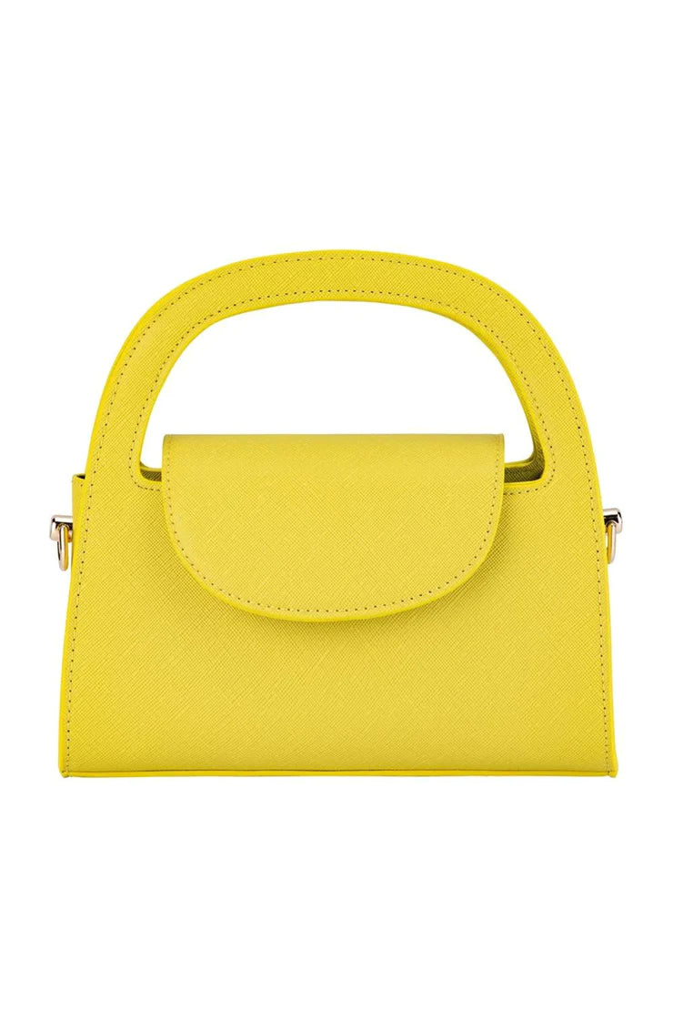 Olga Berg Ivy Curved Handle Bag | Chartreuse