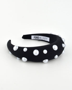 Ford Millinery Monica Headband Black/Pearl