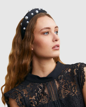 Ford Millinery Monica Headband Black/Pearl